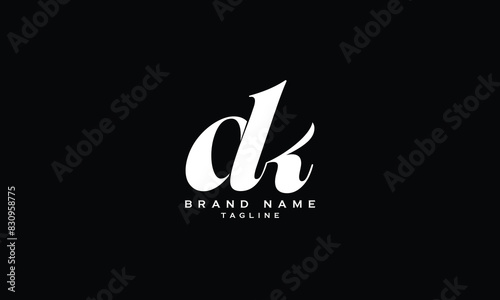DK, KD, Abstract initial monogram letter alphabet logo design