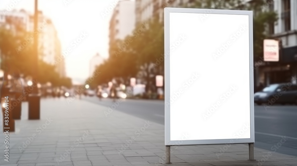 Billboard mockup in the city for your advertising. Advertising stand in the city for advertising. Billboard mockup in the city for your advertising. Advertising stand in the city for advertising.