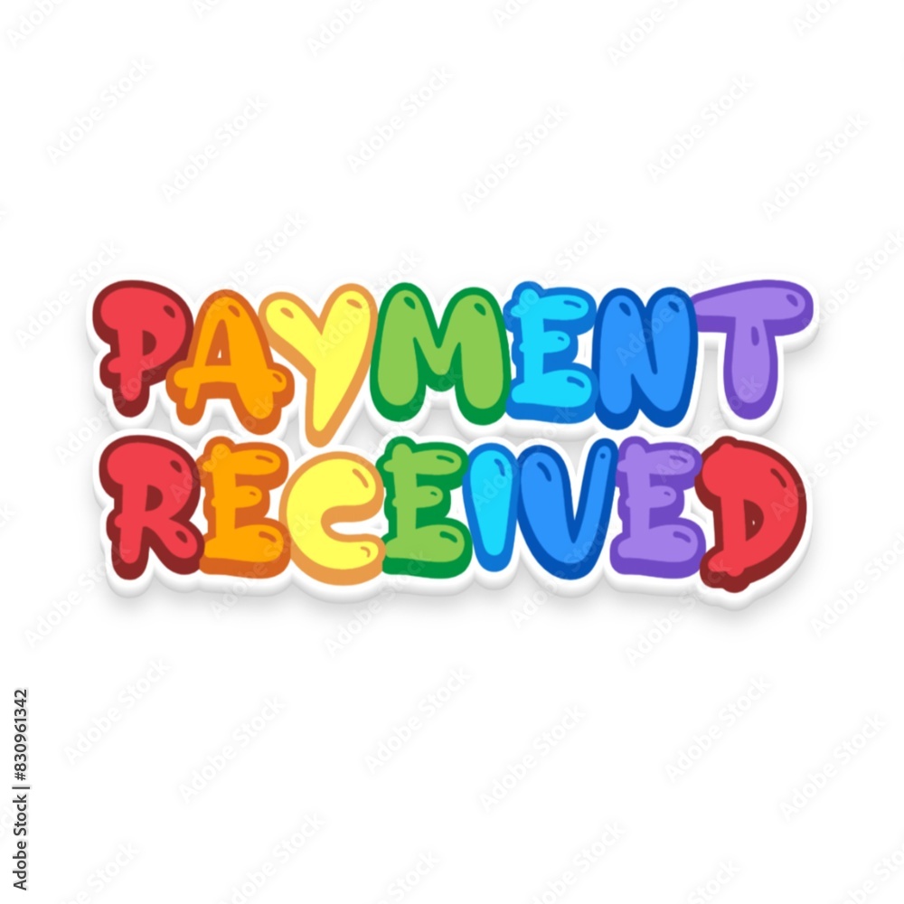 3D Payment received text poster
