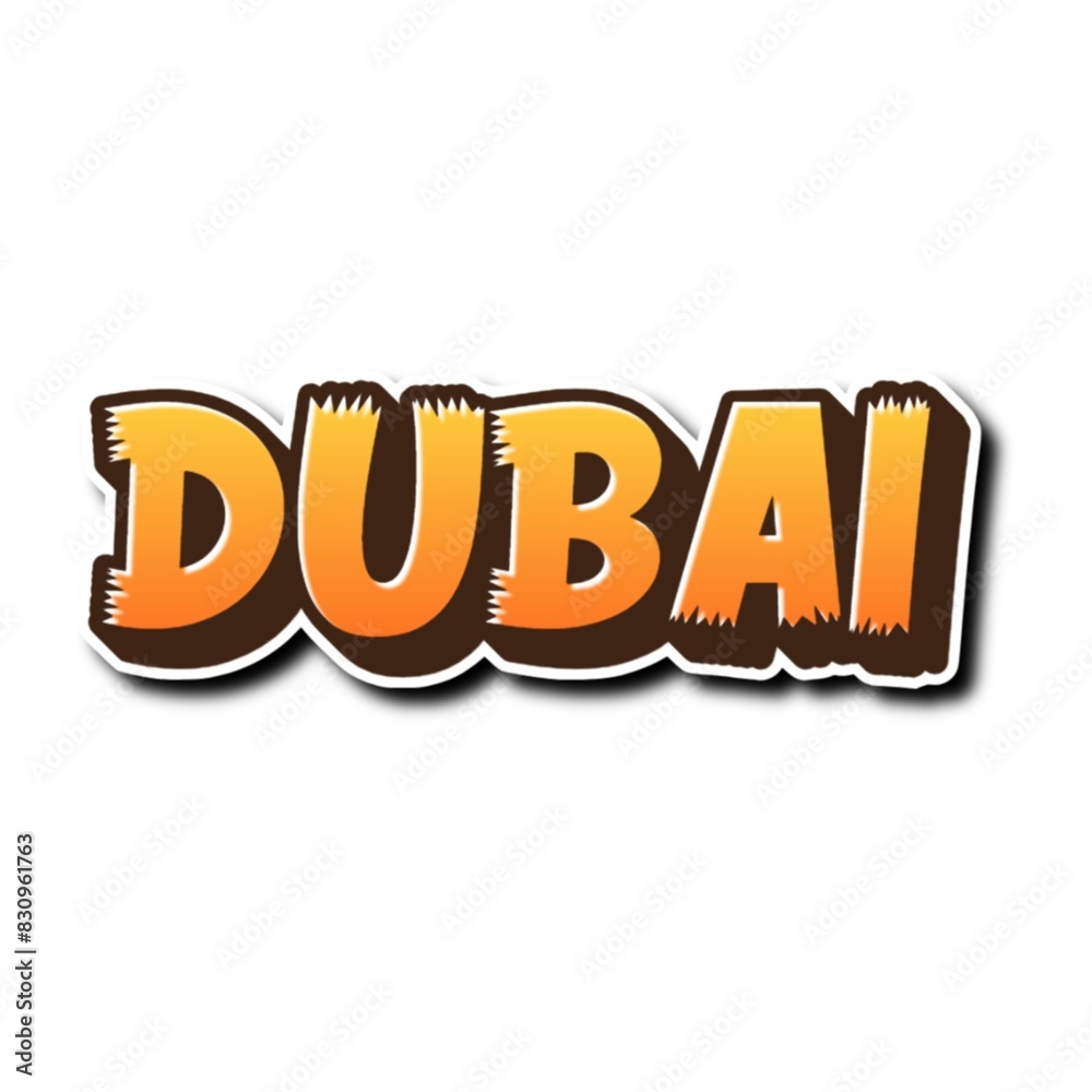 3D Dubai text poster art 3D Dubai text poster art