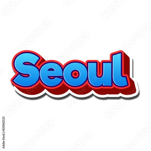 Photography 3D Seoul on white background poster