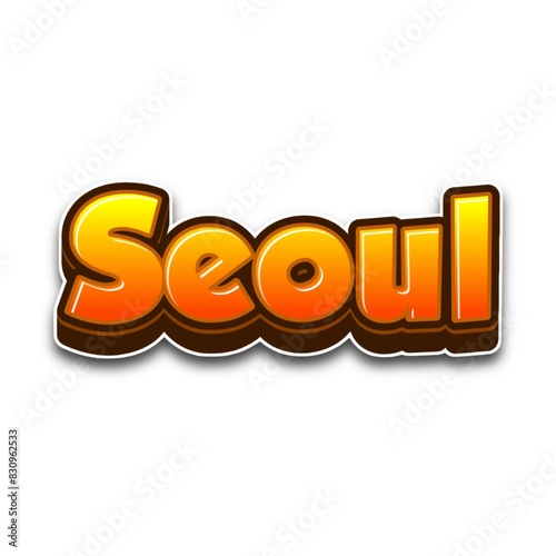 Photography 3D Seoul on white background poster
