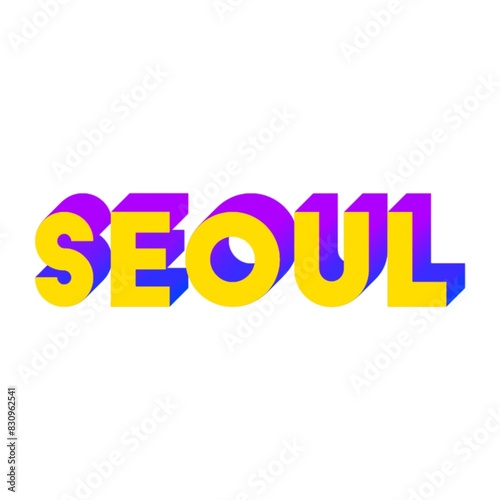 Photography 3D Seoul on white background poster