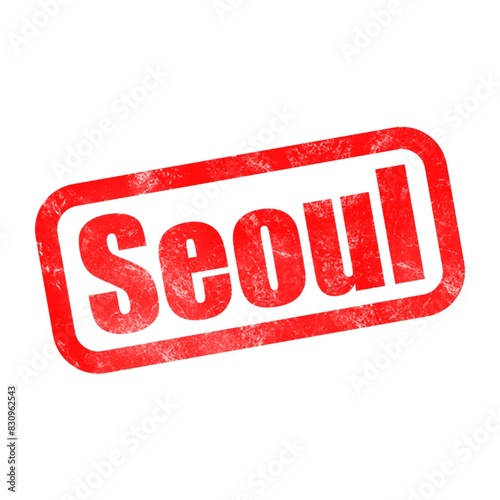 Canvas Print 3D Seoul on white background poster