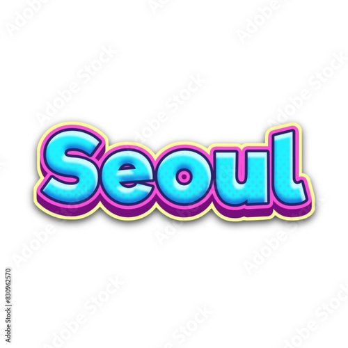 Photography 3D Seoul on white background poster