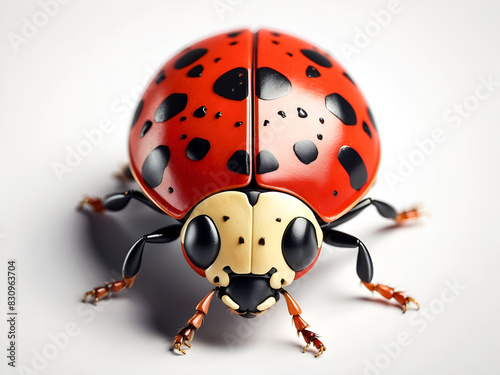 A ladybug in cartoon style. Cute ladybug isolated on white background. Watercolor drawing, hand-drawn ladybug in watercolor. illustration.