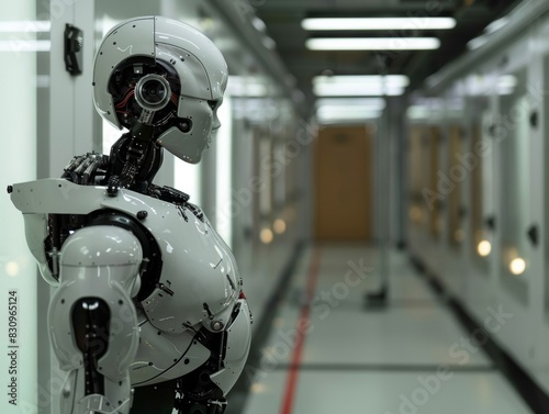 Robots stand guard in highly secure locations.