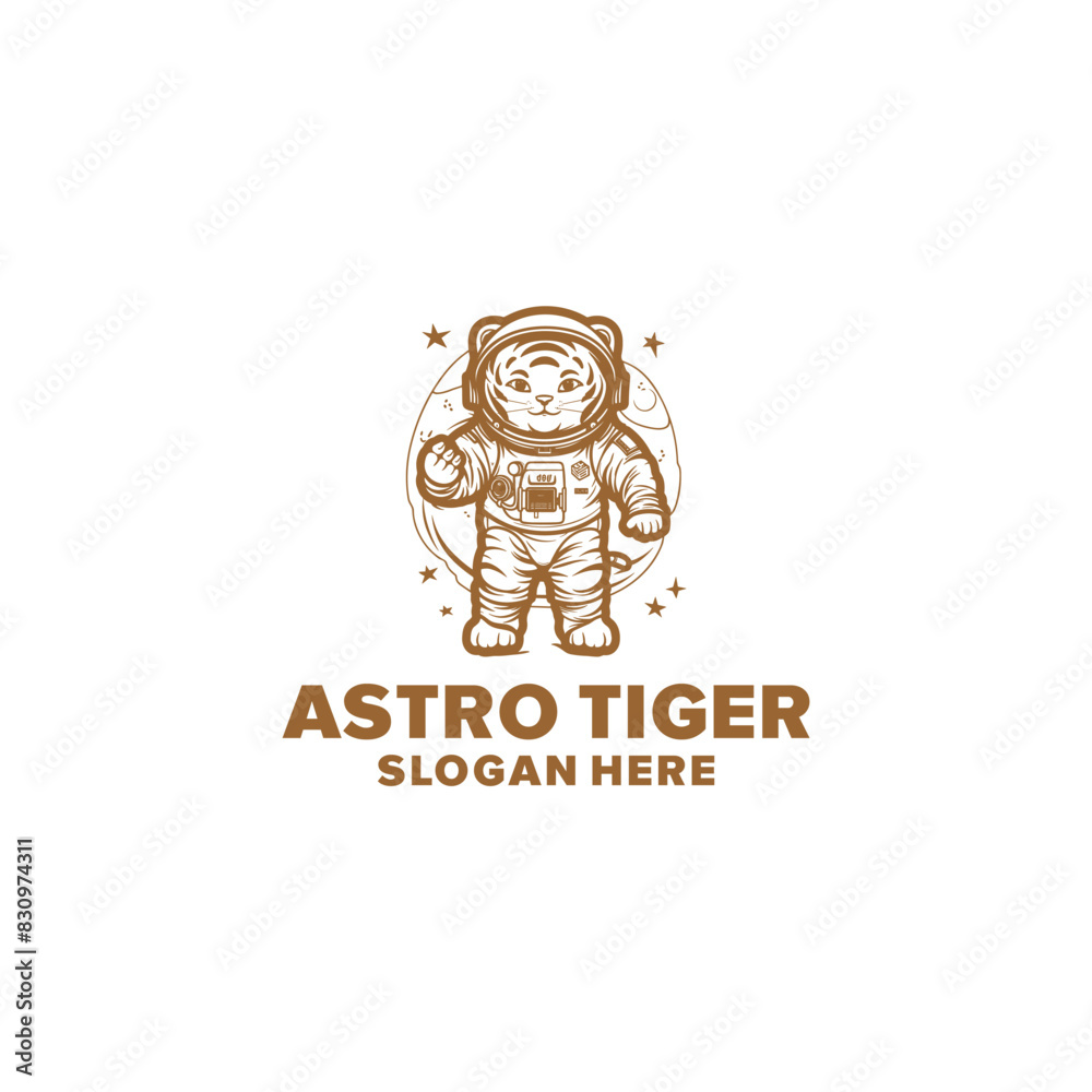 Astro tiger logo vector illustration