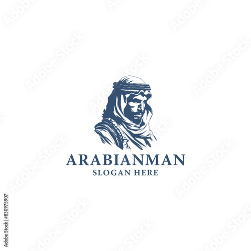 Arabian man logo vector illustration