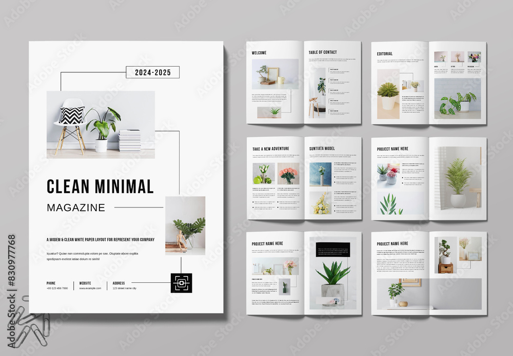 Minimal Magazine Template Stock Template | Adobe Stock