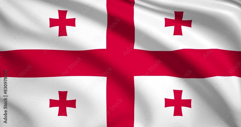 flag of Georgia. Georgian flag background. 4k 60FPS flag of Georgia. Georgian flag background. 4k 60FPS
