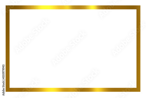 luxury Gold frame border transparent png or isolated on white. Textured golden border for poster, banner, greeting, card, book, print & publication design.