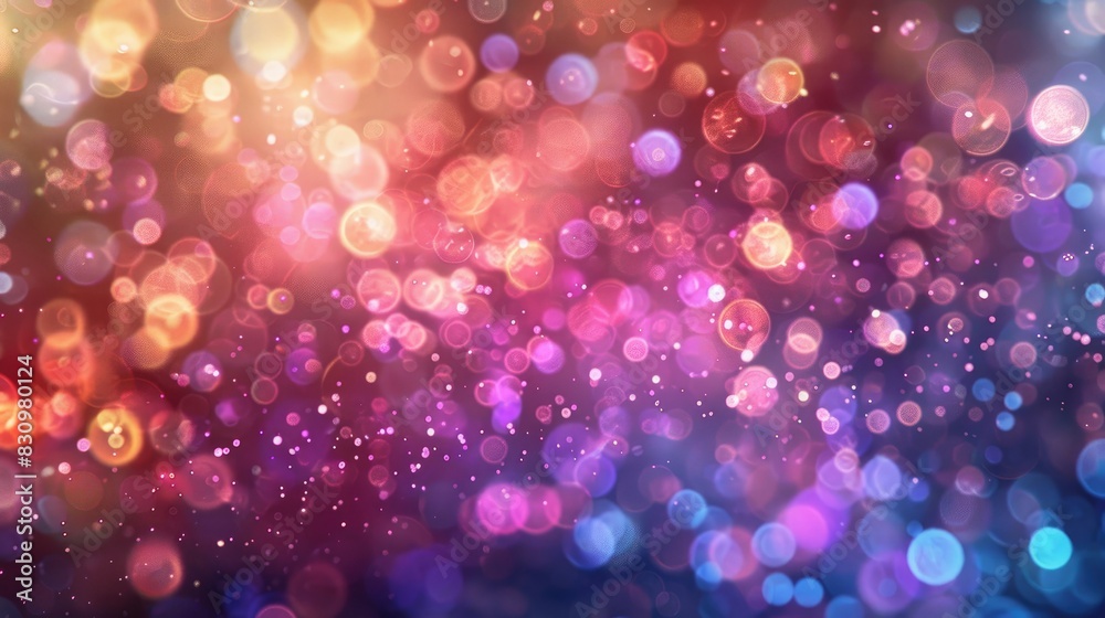Bokeh filled abstract carnival background in multiple colors