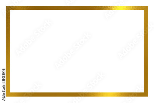 luxury Gold frame border transparent png or isolated on white. Textured golden border for poster, banner, greeting, card, book, print & publication design.