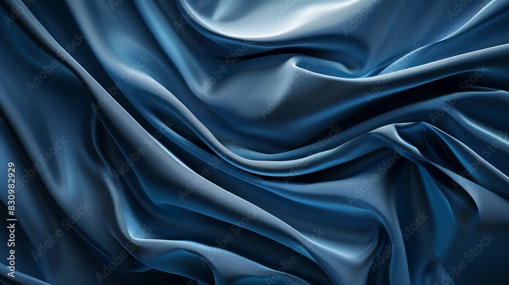 Obraz premium A blue fabric with a wave pattern