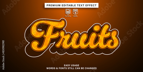 Text effect style fruits