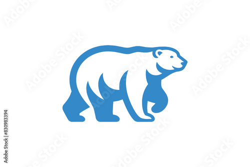 Polar  bear. Modern simple logo  icon. flat blue vector illustration. silhouette