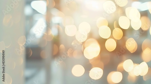 Beautiful blurred background of a light modern office High quality photo : Generative AI