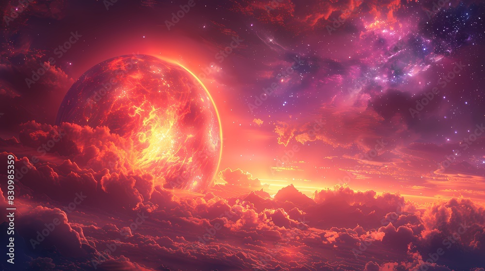 Digital technology orange pink future universe galaxy poster background Digital technology orange pink future universe galaxy poster background