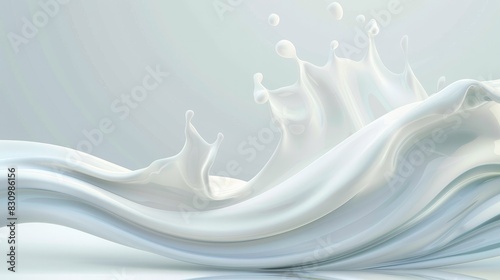 Vector illustration of a white wave with drips and splashes.

 photo