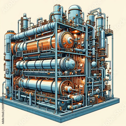 Large industrial heat exchanger for operation at the petrochemical plant