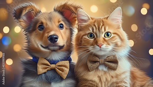 Pawsitively Adorable: Drawing a Cute Cat and Dog Duo with Bow Ties!" "Bow-Tie Buddies: Learn to Draw a Charming Cat and Dog" © Lal