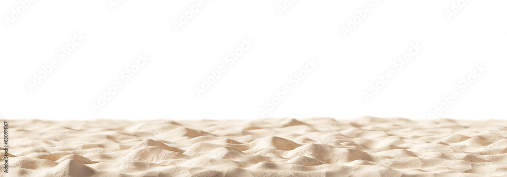 Fototapeta premium Sand beach isolated on white background Tropical summer 3D render