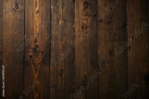vintage woodgrain retro-inspired wooden wall background in 8K Background, wooden planks in a dark brown vintage style Grunge-stained, unclean, old-style wood plank flooring with natural nails in an ag