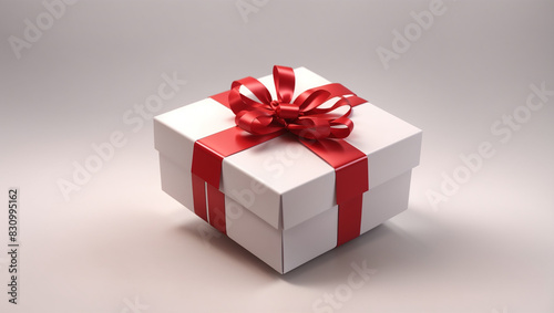 A red gift box with a white ribbon © Hammad