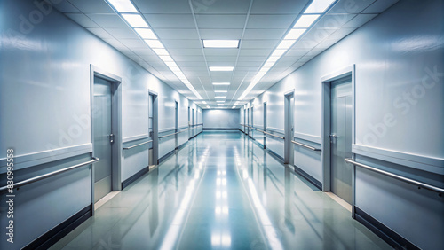 blue corridor in hospital