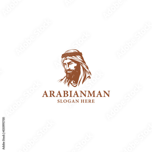 Arabian man logo vector illustration