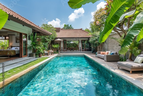 Tropical Pool Villa with Green Garden - Exterior and Interior Design   © Kristian