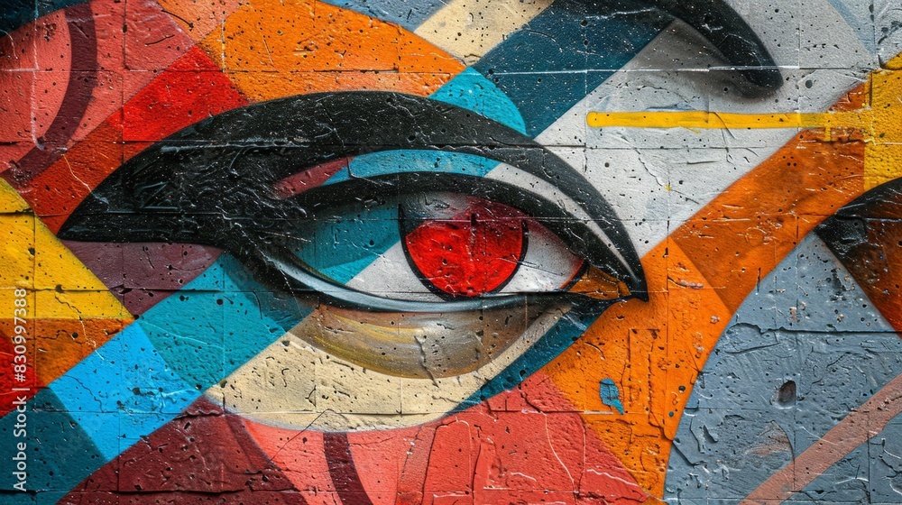 Fototapeta premium Bold Graffiti-Style Mural of Community Painting Event