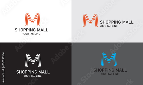 M LOGO, M SHOPPING MALL logo ,  M editable  logo, m shopping  mall logo