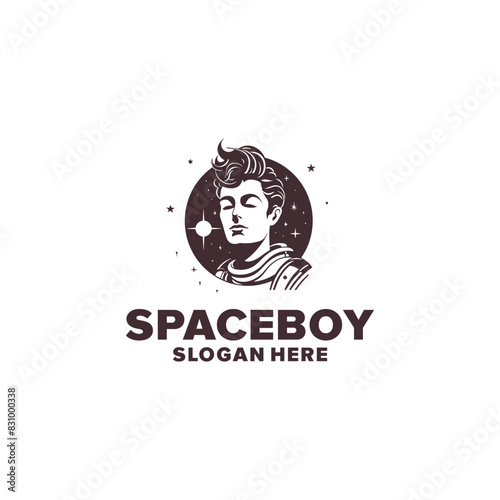 Space man logo vector illustration