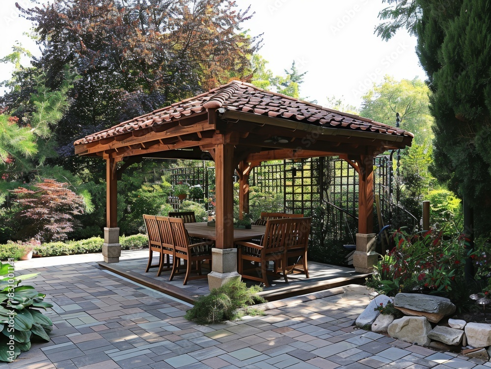 Garden Pavilion with Covered Dining and Relaxation Area
Garden Pavilion with Covered Dining and Relaxation Area