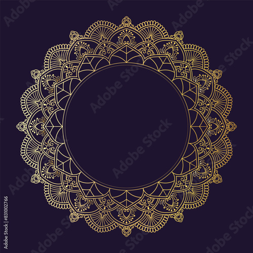 Luxury golden mandala frame design