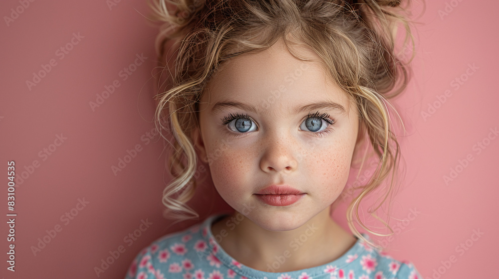 Professional studio photo portrait of a cute little girl, lovely kid with naive face, adorable baby, a child with a emotional expression, widescreen 16:9 Professional studio photo portrait of a cute little girl, lovely kid with naive face, adorable baby, a child with a emotional expression, widescreen 16:9