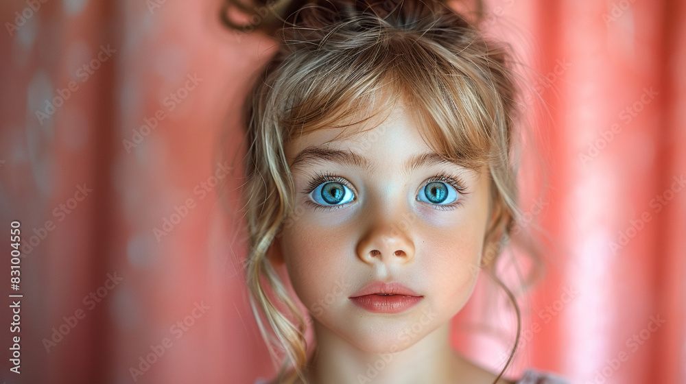 Professional studio photo portrait of a cute little girl, lovely kid with naive face, adorable baby, a child with a emotional expression, widescreen 16:9 Professional studio photo portrait of a cute little girl, lovely kid with naive face, adorable baby, a child with a emotional expression, widescreen 16:9