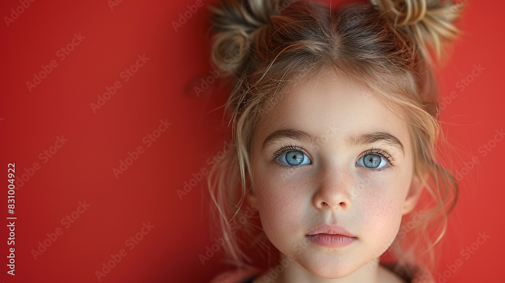 Professional studio photo portrait of a cute little girl, lovely kid with naive face, adorable baby, a child with a emotional expression, widescreen 16:9 Professional studio photo portrait of a cute little girl, lovely kid with naive face, adorable baby, a child with a emotional expression, widescreen 16:9