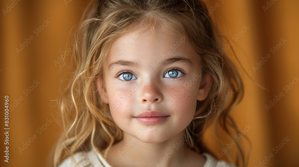 Professional studio photo portrait of a cute little girl, lovely kid with naive face, adorable baby, a child with a emotional expression, widescreen 16:9 Professional studio photo portrait of a cute little girl, lovely kid with naive face, adorable baby, a child with a emotional expression, widescreen 16:9