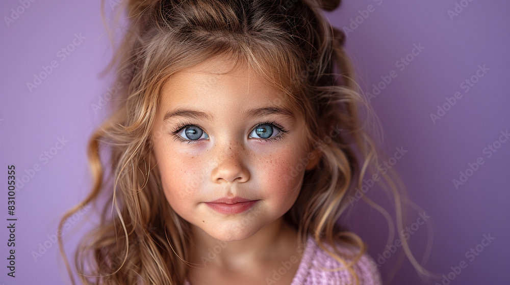 Professional studio photo portrait of a cute little girl, lovely kid with naive face, adorable baby, a child with a emotional expression, widescreen 16:9 Professional studio photo portrait of a cute little girl, lovely kid with naive face, adorable baby, a child with a emotional expression, widescreen 16:9