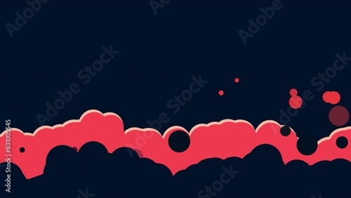 Cartoon red and dark blue smoke at the bottom of the screen. Cartoon swirling clouds with alpha channel.