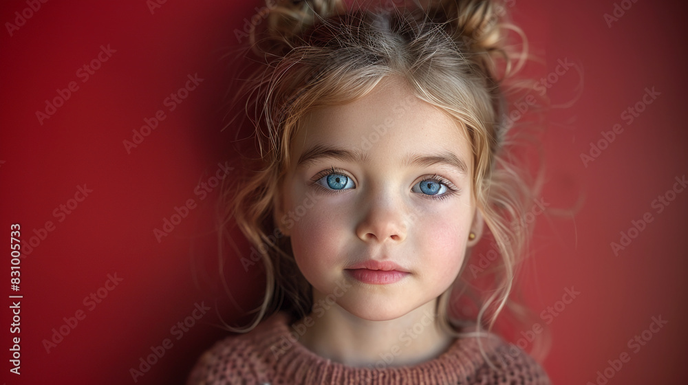 Professional studio photo portrait of a cute little girl, lovely kid with naive face, adorable baby, a child with a emotional expression, widescreen 16:9 Professional studio photo portrait of a cute little girl, lovely kid with naive face, adorable baby, a child with a emotional expression, widescreen 16:9