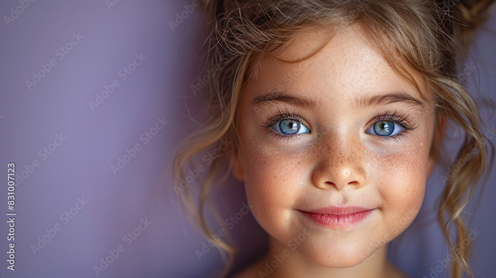 Professional studio photo portrait of a cute little girl, lovely kid with naive face, adorable baby, a child with a emotional expression, widescreen 16:9 Professional studio photo portrait of a cute little girl, lovely kid with naive face, adorable baby, a child with a emotional expression, widescreen 16:9