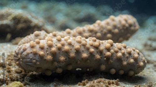 Sea cucumbers Tubulosa Holothuria Likewise referred to as a cotton spinner photo