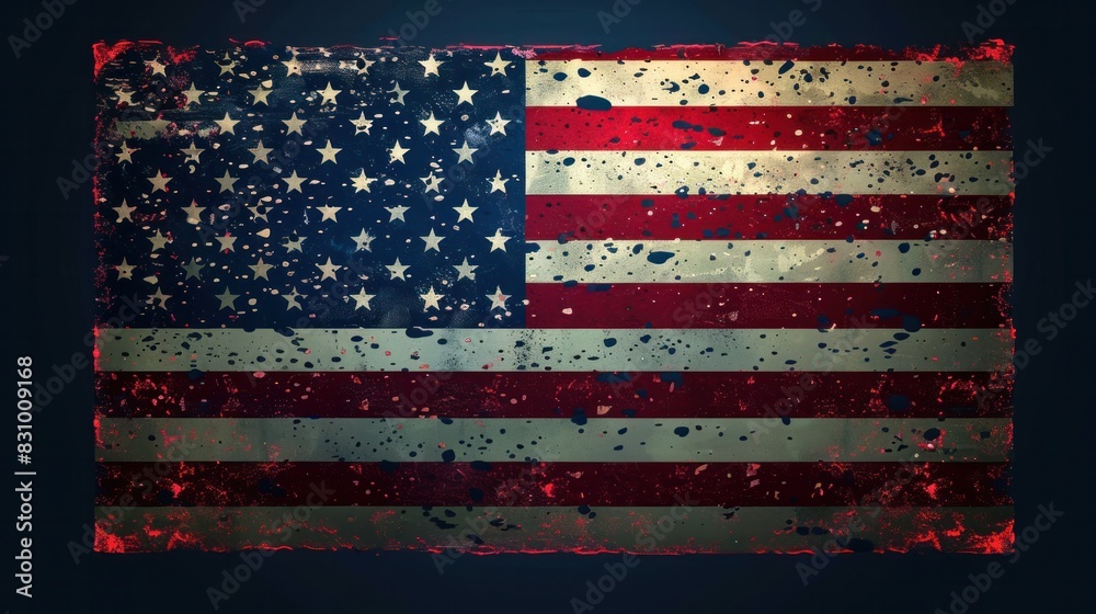 Fototapeta premium American USA flag independence day concept