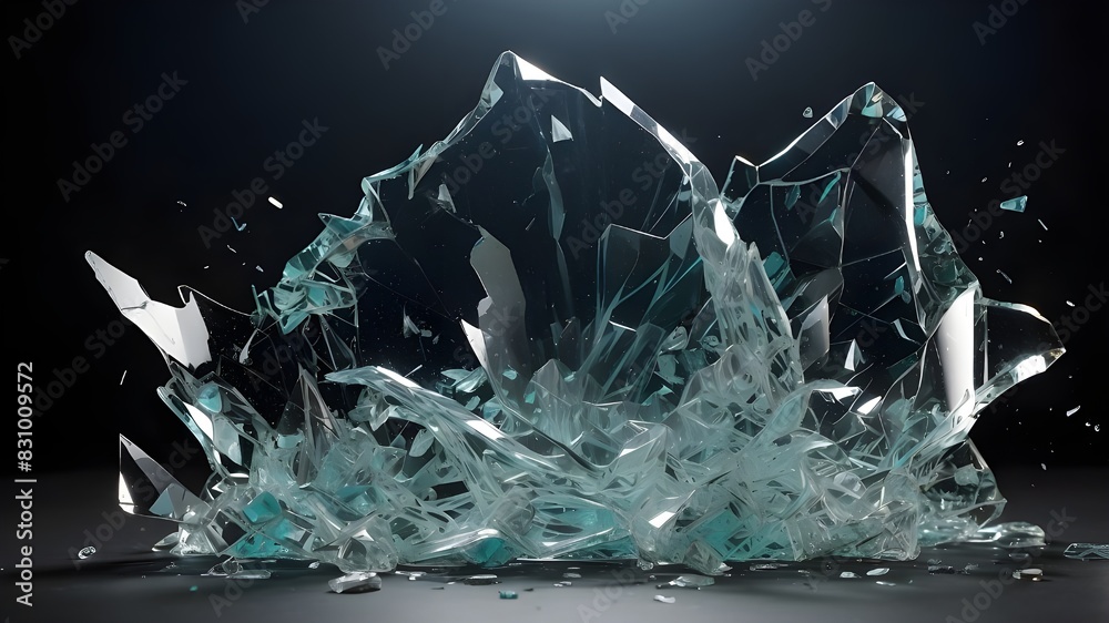 Fototapeta premium Broken glass effect in png format with a clear backdrop