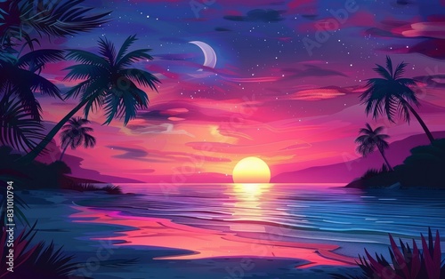 Tropical Sunset Paradise © Muh