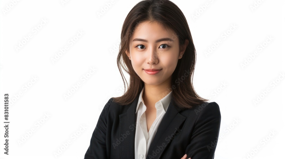 Cute Asian businesswoman isolated on white background. Cute Asian businesswoman isolated on white background.